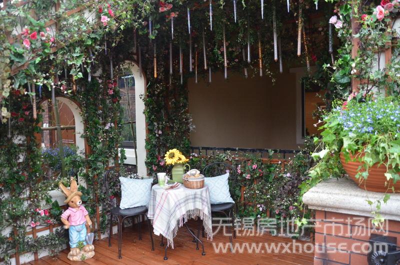 C户型111平米样板房:户外一层花园