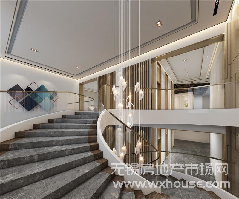 共享空间-旋转楼梯厅效果图